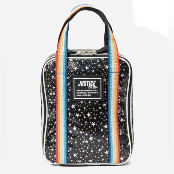 Justice Girls Star Patterned Striped Backpack Set NEW - Picture 4 of 8